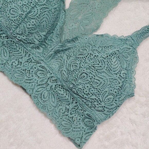 Auden ✦ Lace Bralette XS ✦ Sage Green Racerback Soft Stretch Comfortable Fit - Picture 11 of 15